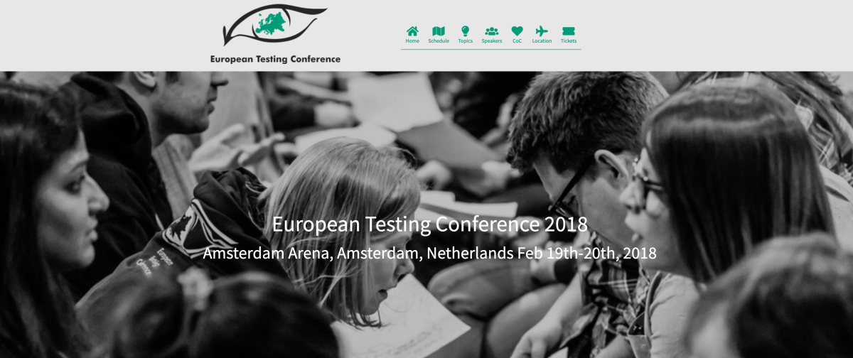 European Testing Conference website