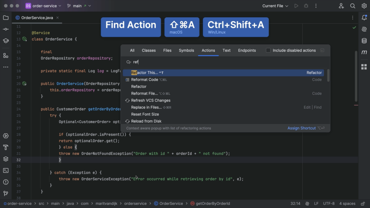 IntelliJ IDEA Pro Tips: Find Action - Marit van Dijk